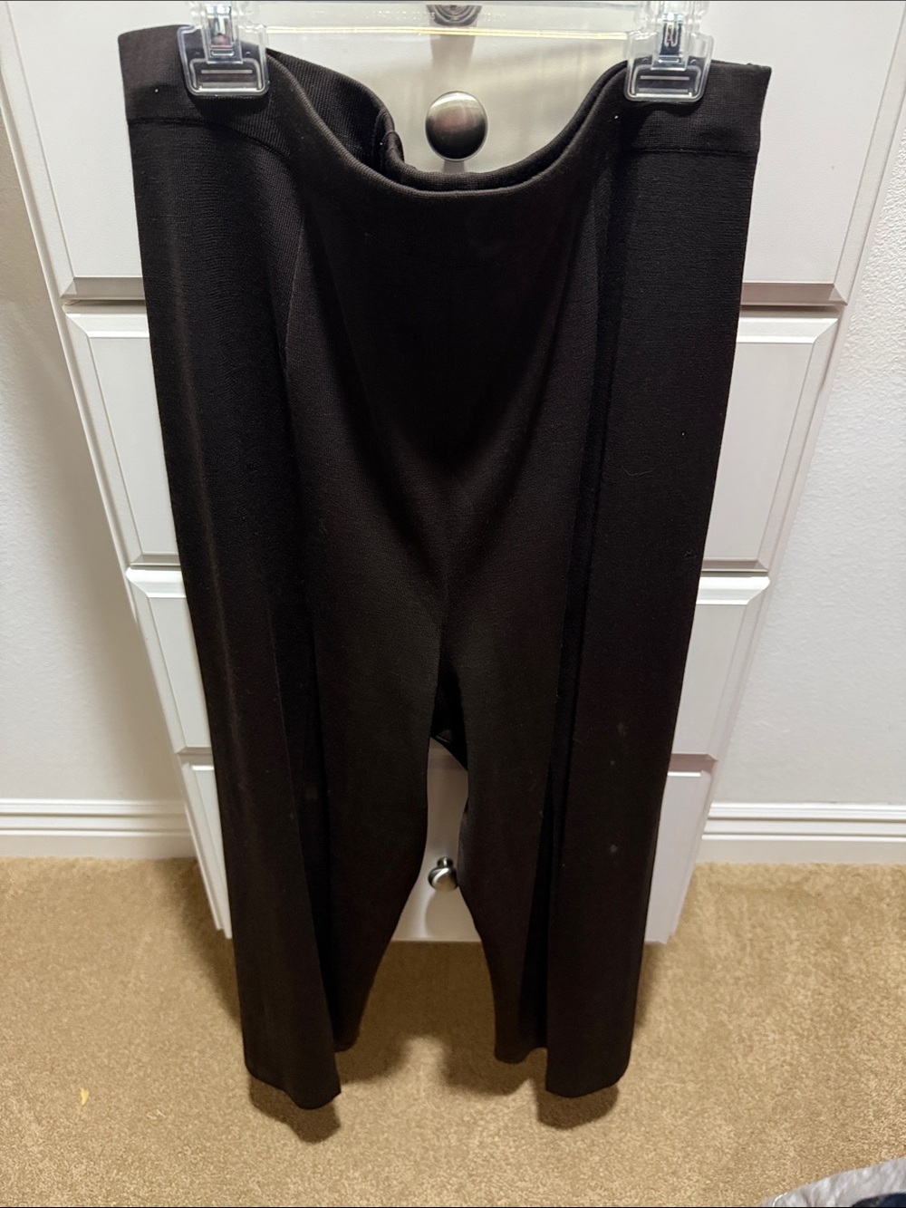 Exclusively Misook Acrylic Straight Leg Brown Women's Pants - Classic Comfort